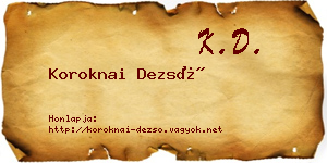 Koroknai Dezső névjegykártya