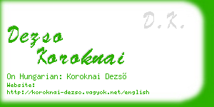 dezso koroknai business card
