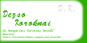 dezso koroknai business card